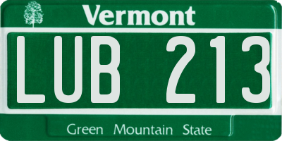 VT license plate LUB213