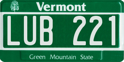 VT license plate LUB221