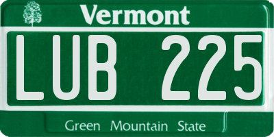 VT license plate LUB225