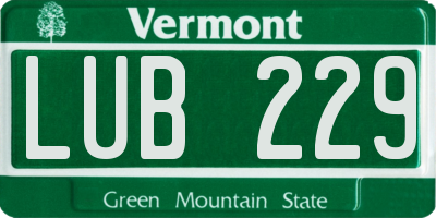 VT license plate LUB229