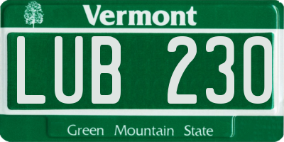 VT license plate LUB230