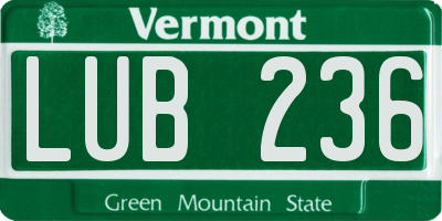 VT license plate LUB236
