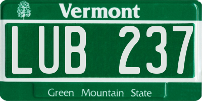 VT license plate LUB237