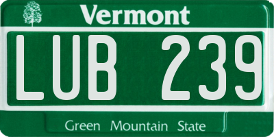 VT license plate LUB239