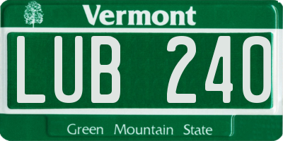 VT license plate LUB240