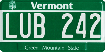 VT license plate LUB242