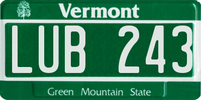 VT license plate LUB243