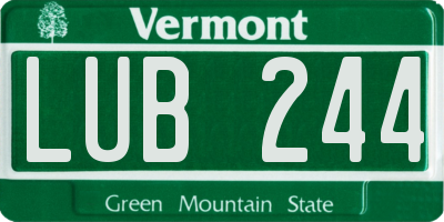 VT license plate LUB244