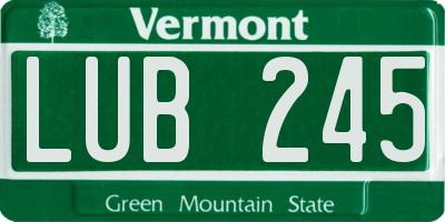 VT license plate LUB245