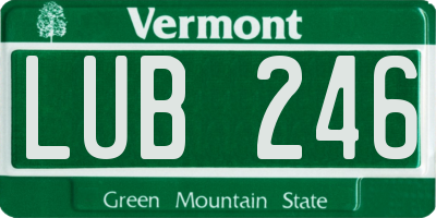 VT license plate LUB246