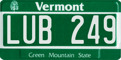 VT license plate LUB249