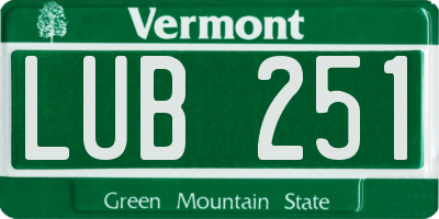 VT license plate LUB251