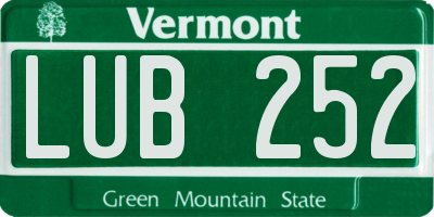 VT license plate LUB252