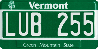 VT license plate LUB255