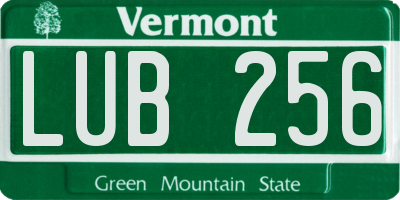 VT license plate LUB256