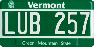 VT license plate LUB257
