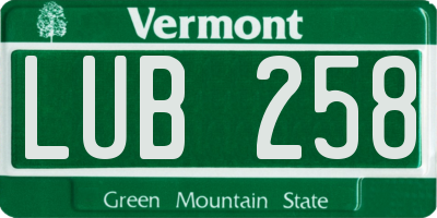 VT license plate LUB258
