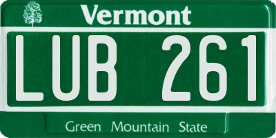 VT license plate LUB261