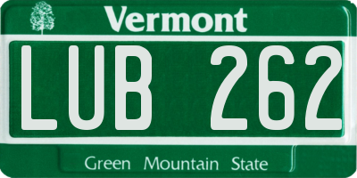 VT license plate LUB262
