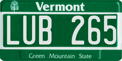VT license plate LUB265