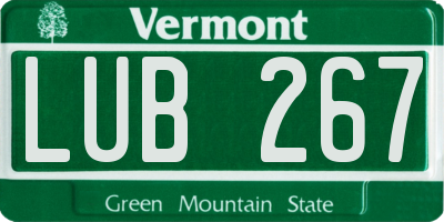 VT license plate LUB267