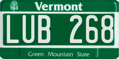 VT license plate LUB268