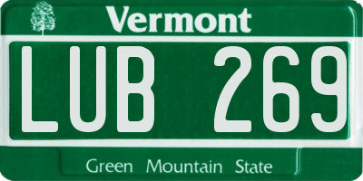 VT license plate LUB269