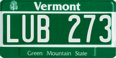 VT license plate LUB273