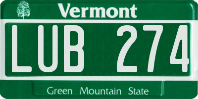 VT license plate LUB274