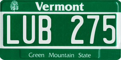 VT license plate LUB275