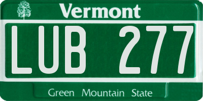 VT license plate LUB277