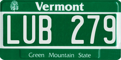 VT license plate LUB279