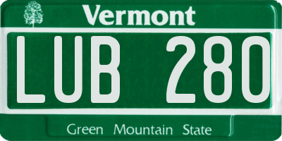 VT license plate LUB280