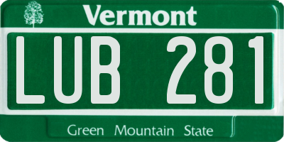 VT license plate LUB281