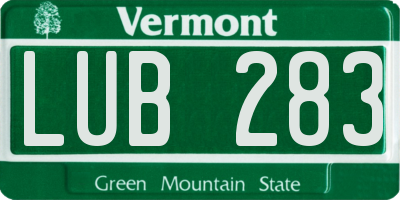 VT license plate LUB283