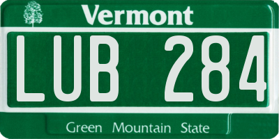 VT license plate LUB284