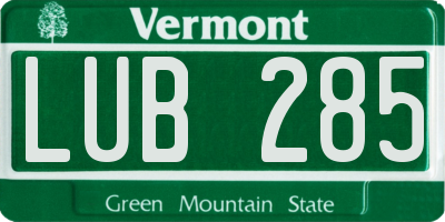 VT license plate LUB285