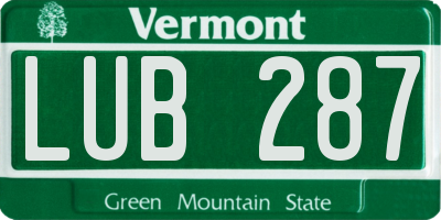 VT license plate LUB287