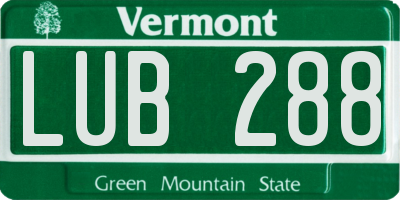 VT license plate LUB288