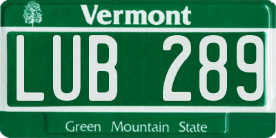 VT license plate LUB289