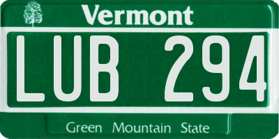 VT license plate LUB294