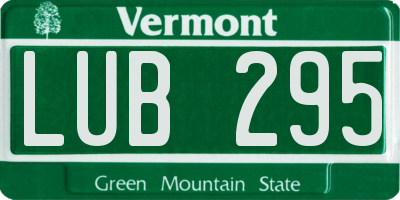 VT license plate LUB295