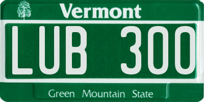 VT license plate LUB300