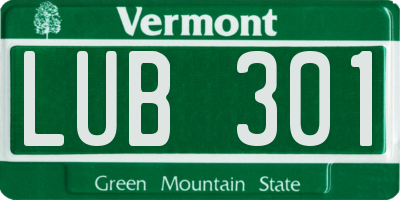 VT license plate LUB301