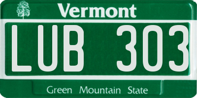 VT license plate LUB303