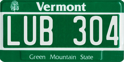 VT license plate LUB304