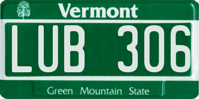VT license plate LUB306