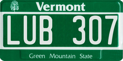 VT license plate LUB307