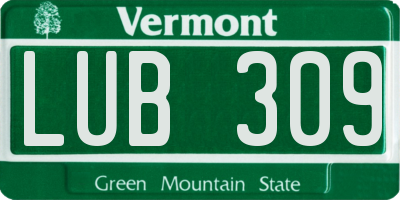 VT license plate LUB309