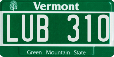 VT license plate LUB310